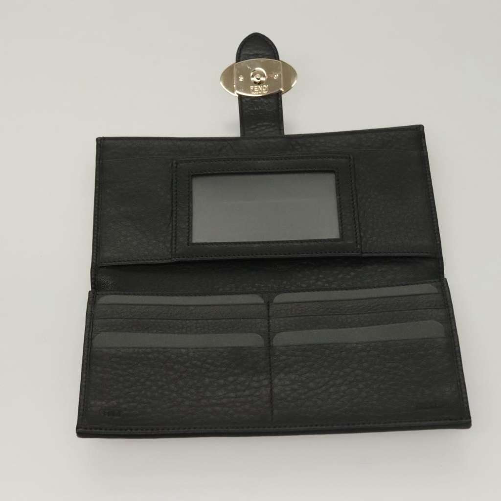 Fendi Vintage FF Flap Wallet Black Canvas Good condition - Box View