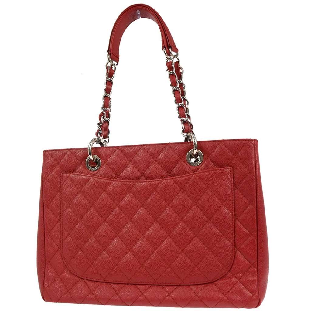 Chanel Grand Shopping Tote Red Leather Good condition - Back View
