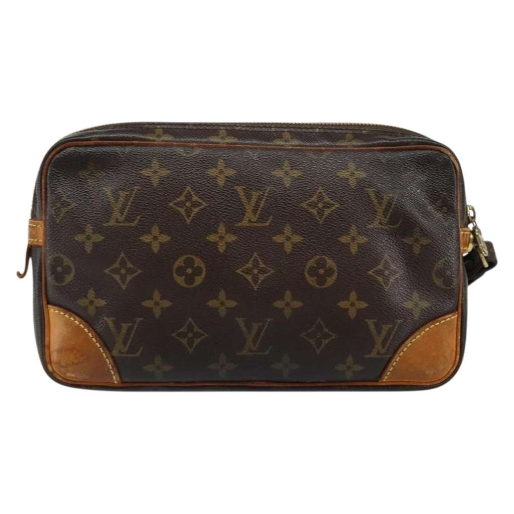 Louis Vuitton Marly Dragonne Clutch Brown Canvas Good condition - Back View