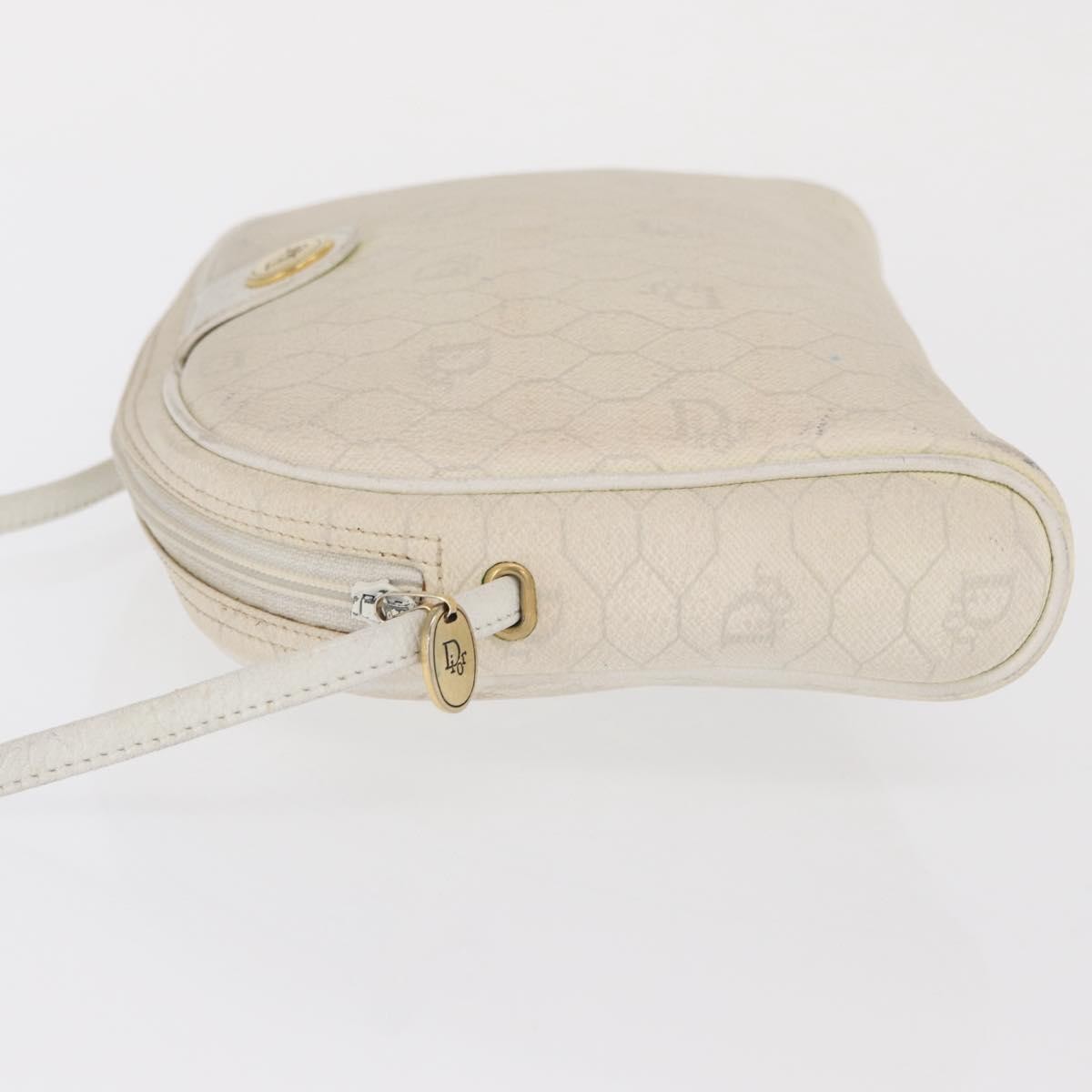 Christian Dior Vintage Honeycomb Shoulder Bag White Canvas Fair condition - Model View