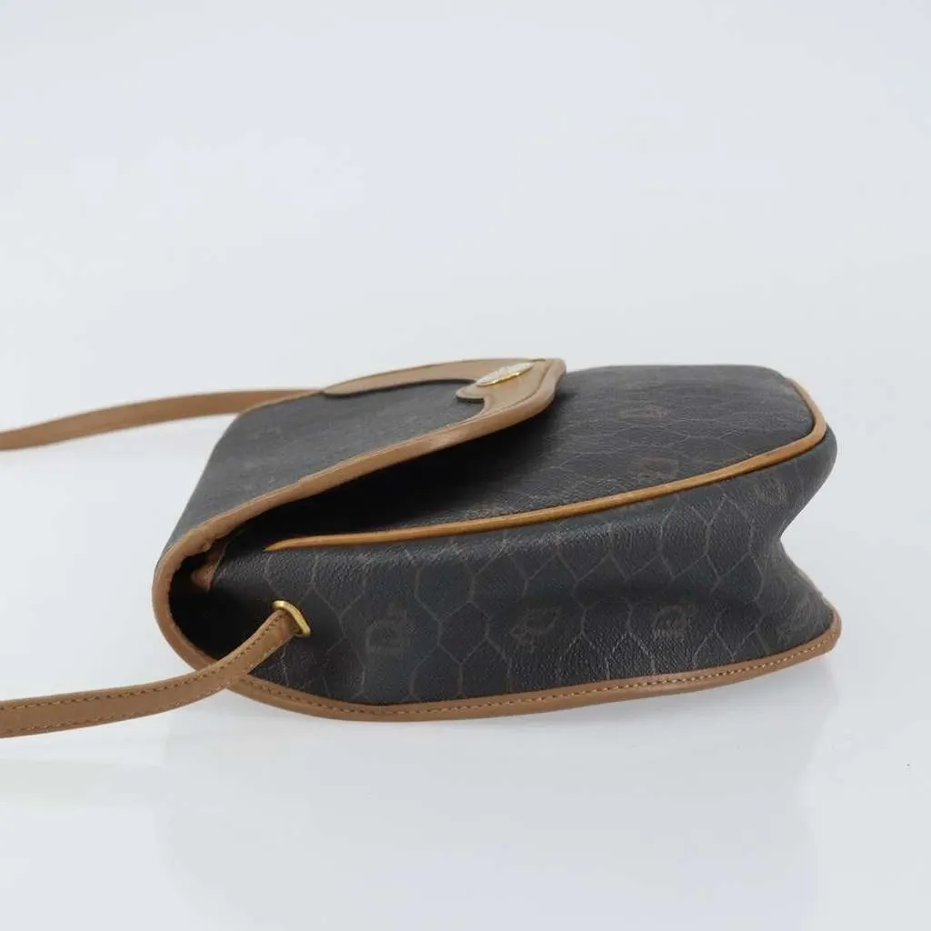 Dior Vintage Honeycomb Flap Crossbody Bag Black Canvas Good - Model View