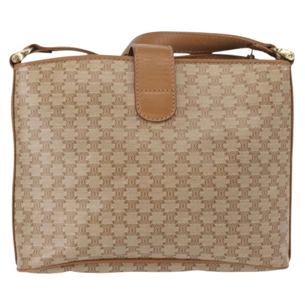 Celine Vintage Macadam Shoulder Bag Beige Canvas Good condition - Back View