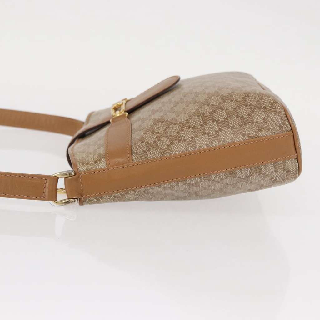 Celine Vintage Macadam Shoulder Bag Beige Canvas Good condition - Model View