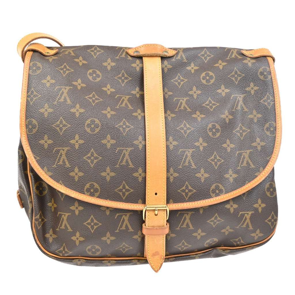 Louis Vuitton Saumur Handbag Brown Canvas Good condition - Back View