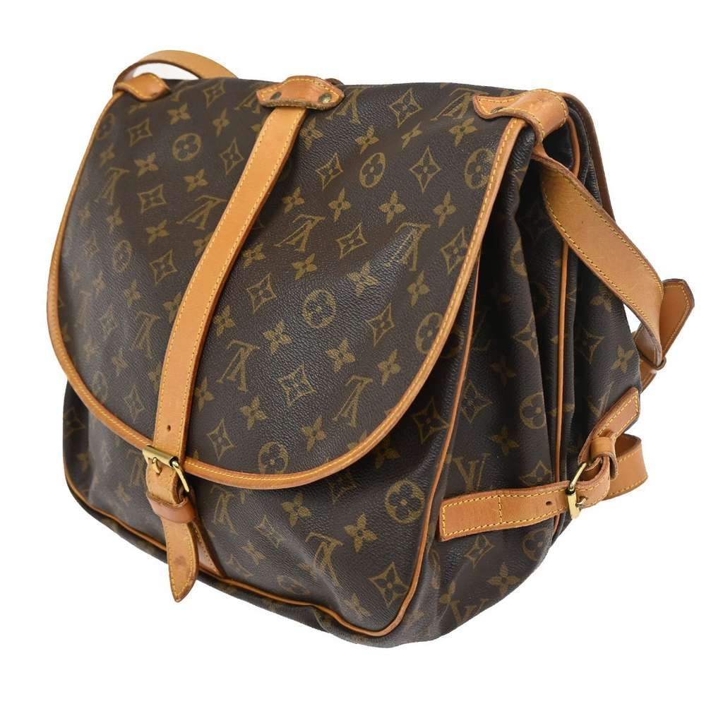 Louis Vuitton Saumur Handbag Brown Canvas Good condition - Model View