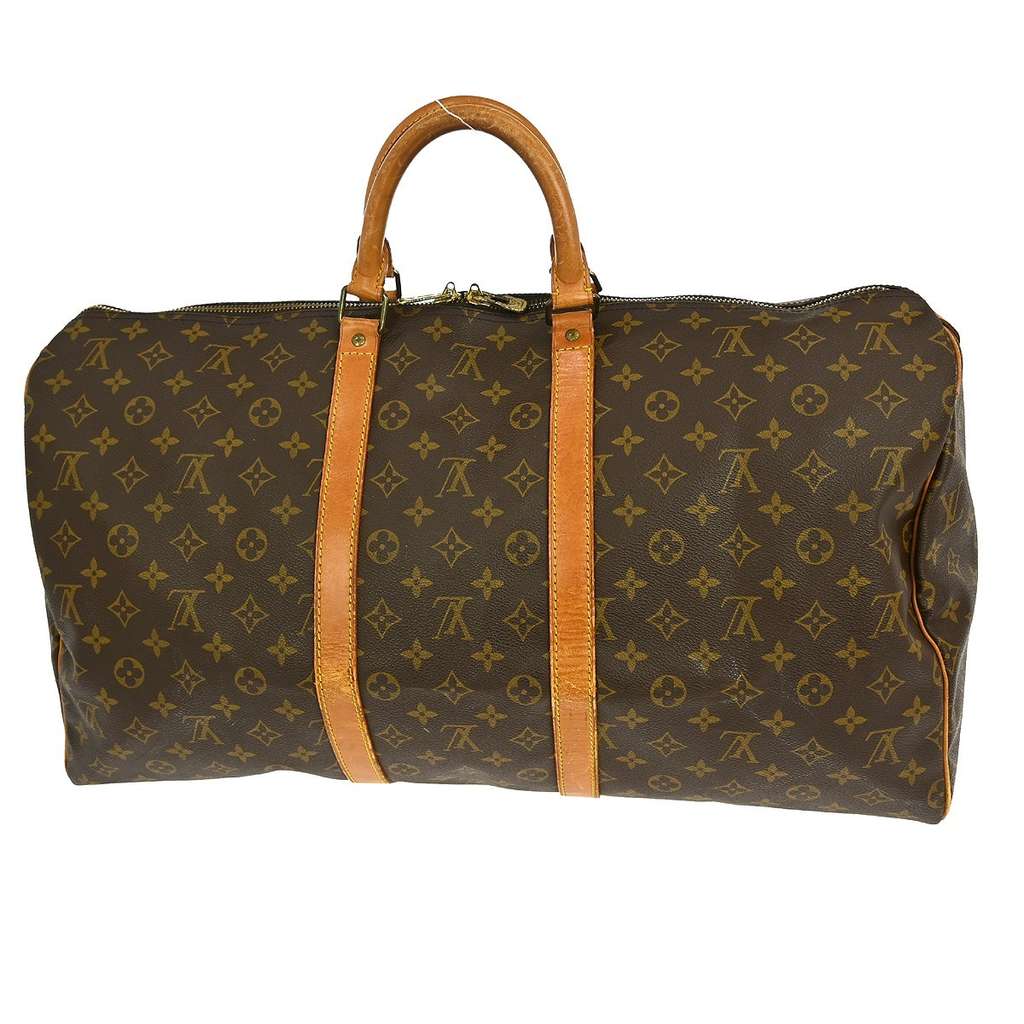 Louis Vuitton Keepall Bag Brown Canvas Fair condition - Back View