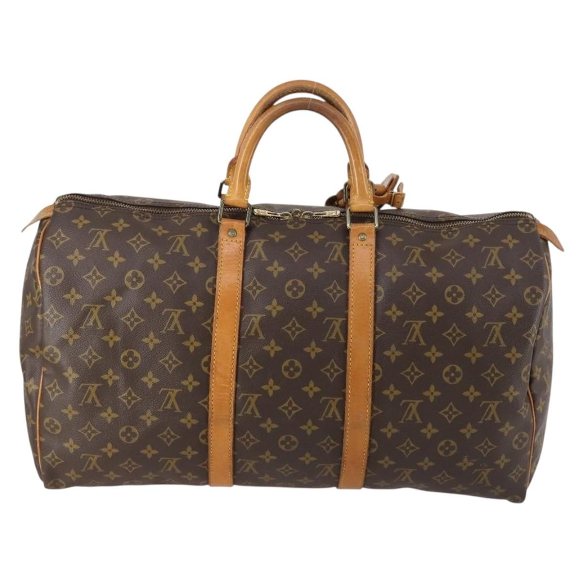 Louis Vuitton Keepall Bag Brown Canvas Fair condition - Back View