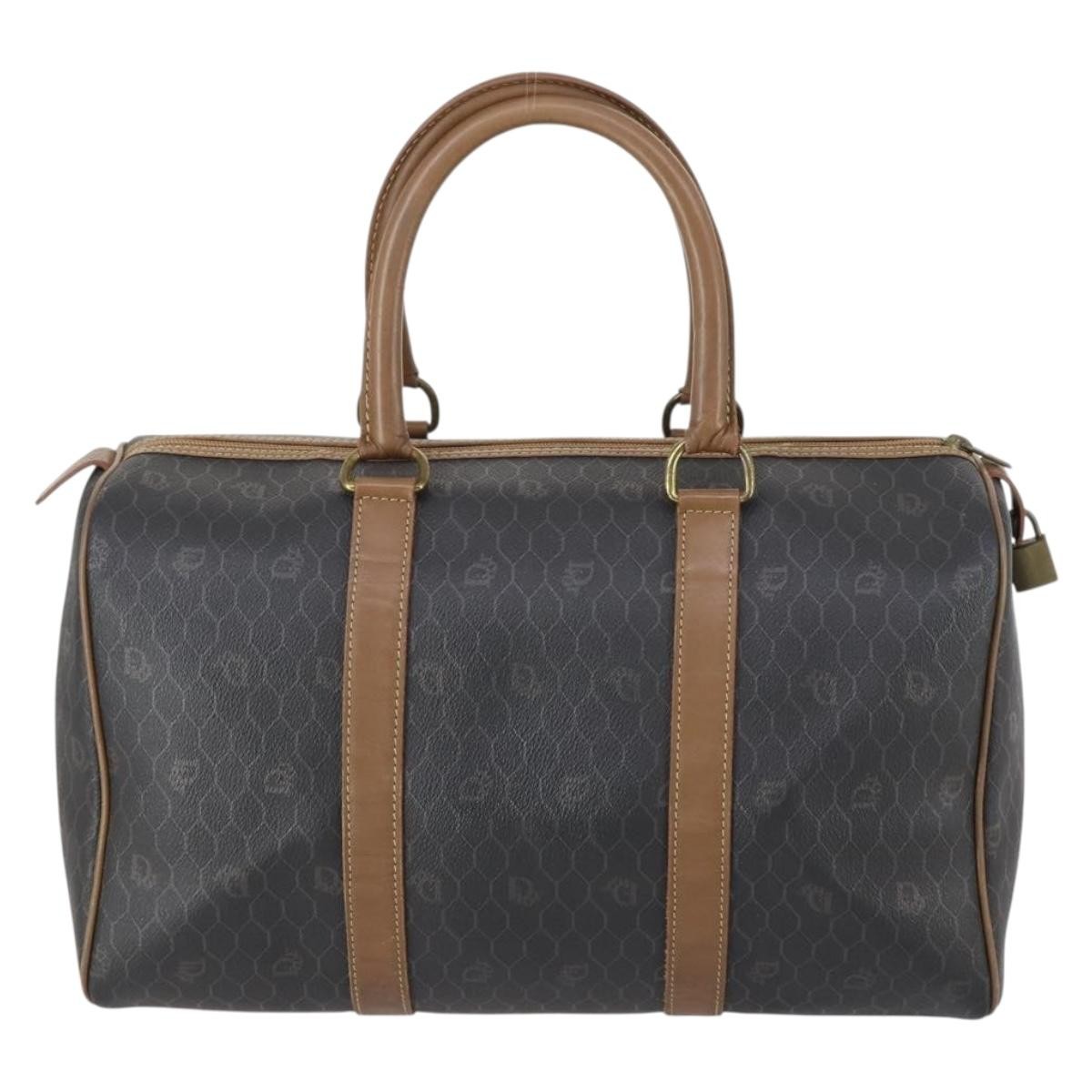 Christian Dior Vintage Honeycomb Boston bag Black Canvas Good condition - Back View