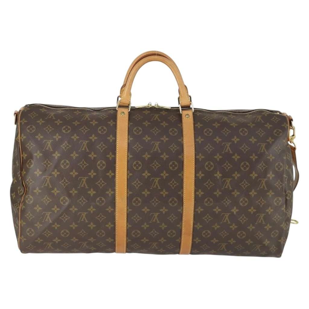 Louis Vuitton Keepall Bandouliere Bag Brown Canvas Good condition - Back View