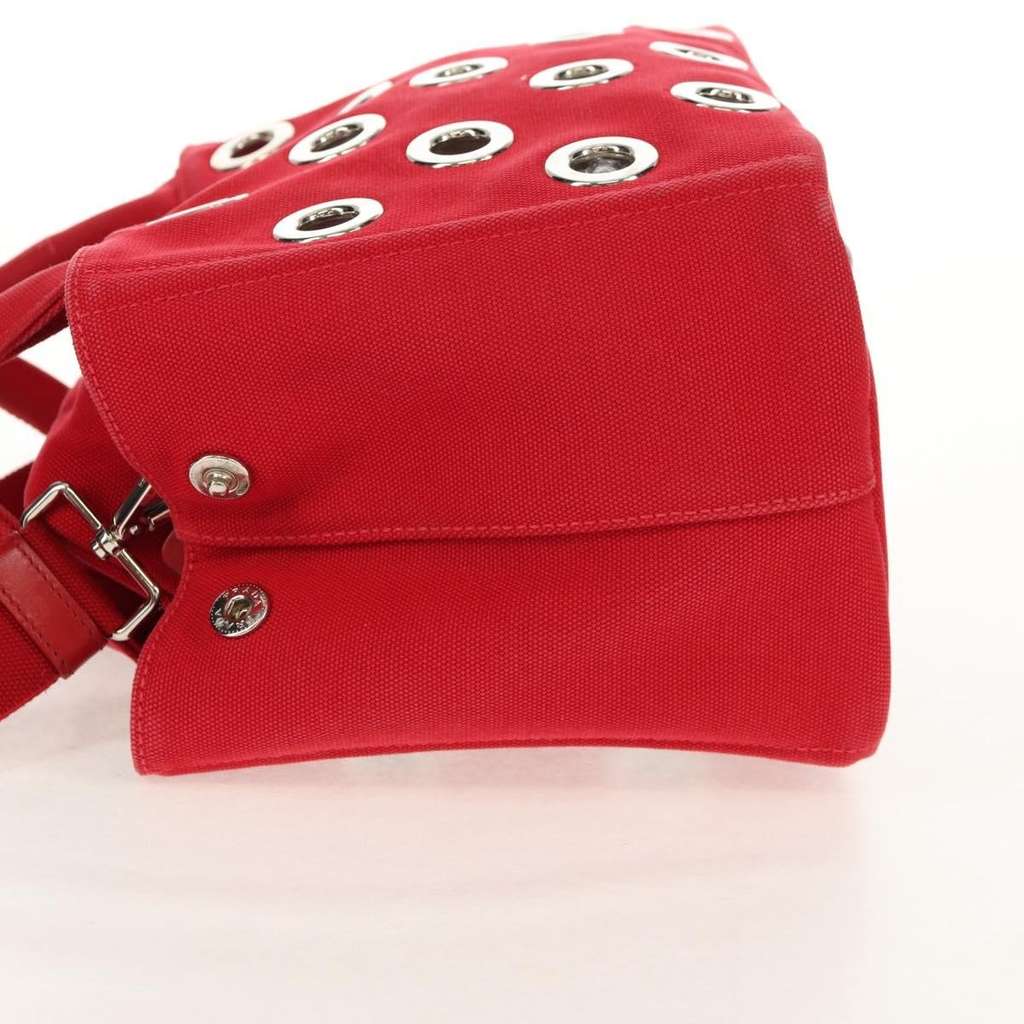 Prada Canapa Convertible Tote Red Canvas Good condition - Inside View