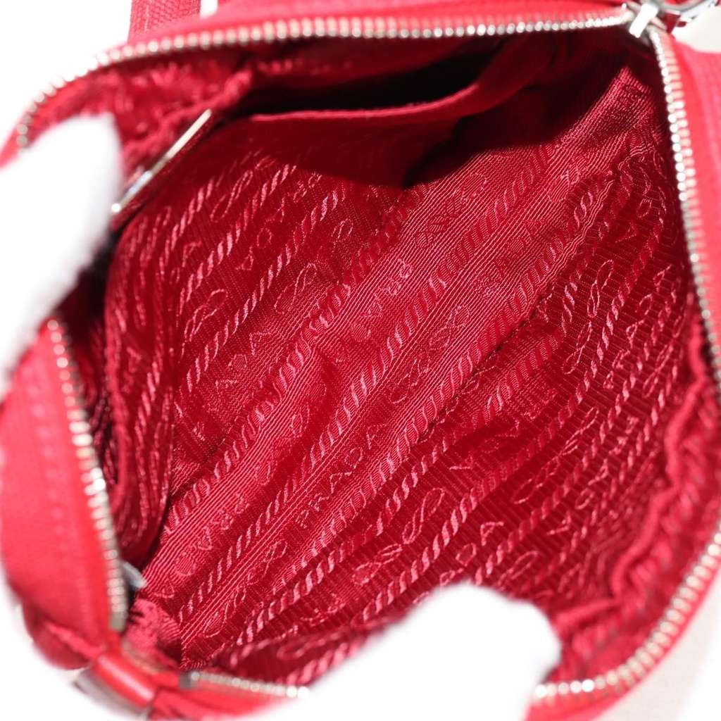 Prada Canapa Convertible Tote Red Canvas Good condition - Box View