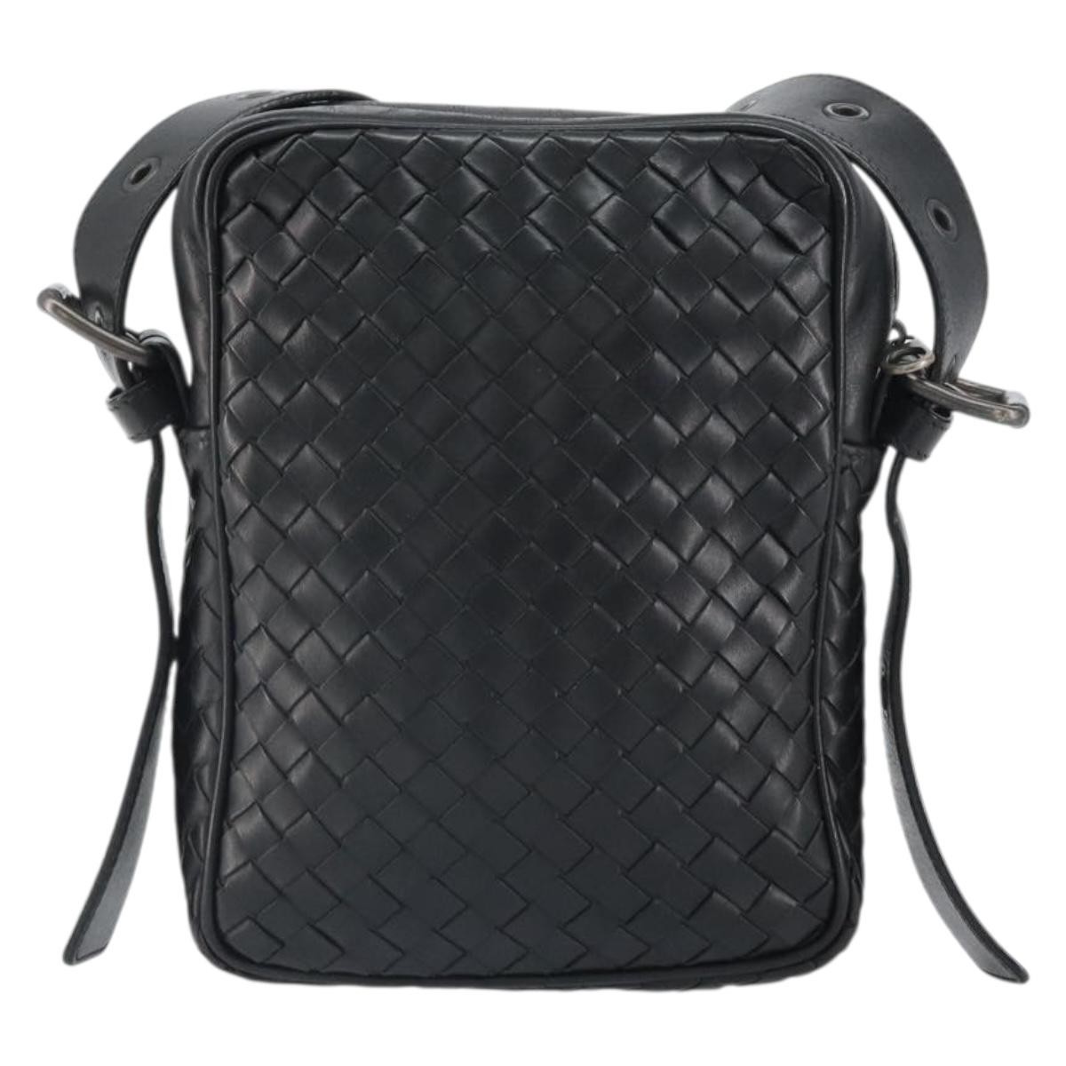 Bottega Veneta Intrecciato Shoulder bag Black Leather Fair condition - Back View