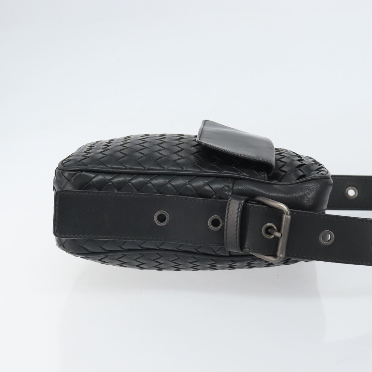 Bottega Veneta Intrecciato Shoulder bag Black Leather Fair condition - Inside View