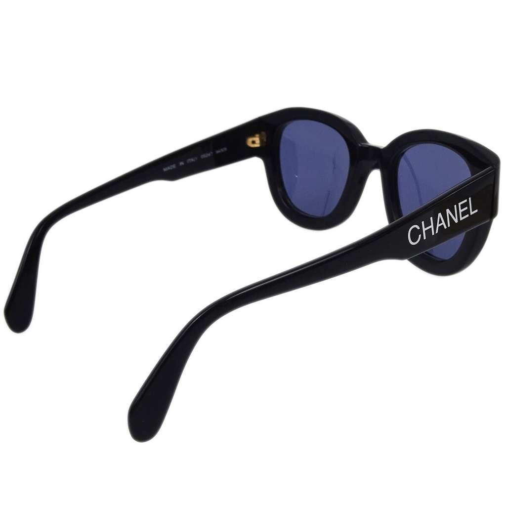 Chanel CHANEL Logo Sunglasses Eye Wear Black Plastic Good condition - Back View