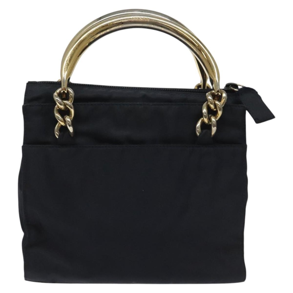 Prada Metal Handles Tote Navy Good condition - Back View