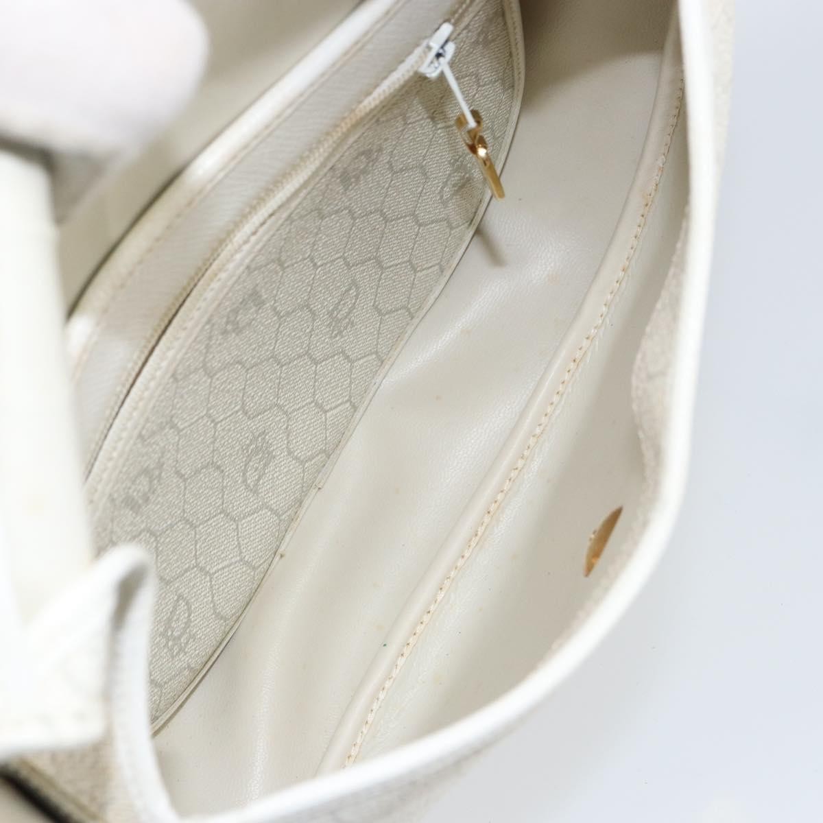 Christian Dior Vintage Honeycomb Flap Crossbody Bag White Canvas Good condition - Box View