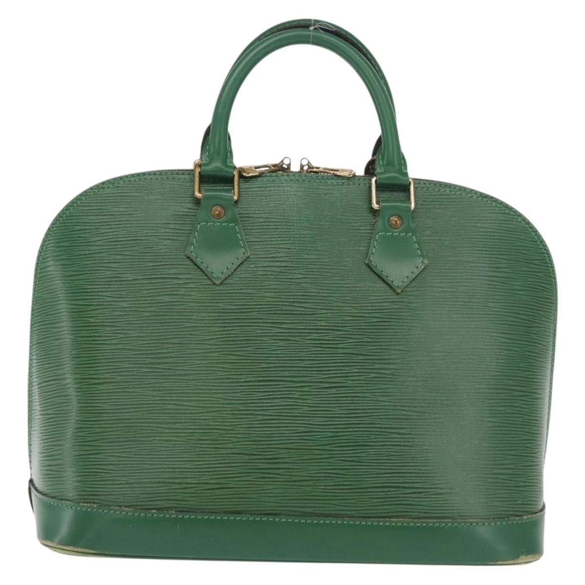 Louis Vuitton Alma Handbag Green Leather Fair condition - Back View