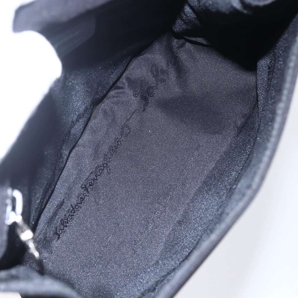 Salvatore Ferragamo Vala Shoulder Bag Black Canvas Good condition - Box View