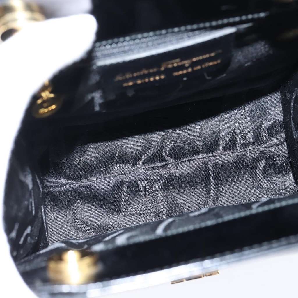 Salvatore Ferragamo Gancini handbag Black Good condition - Box View