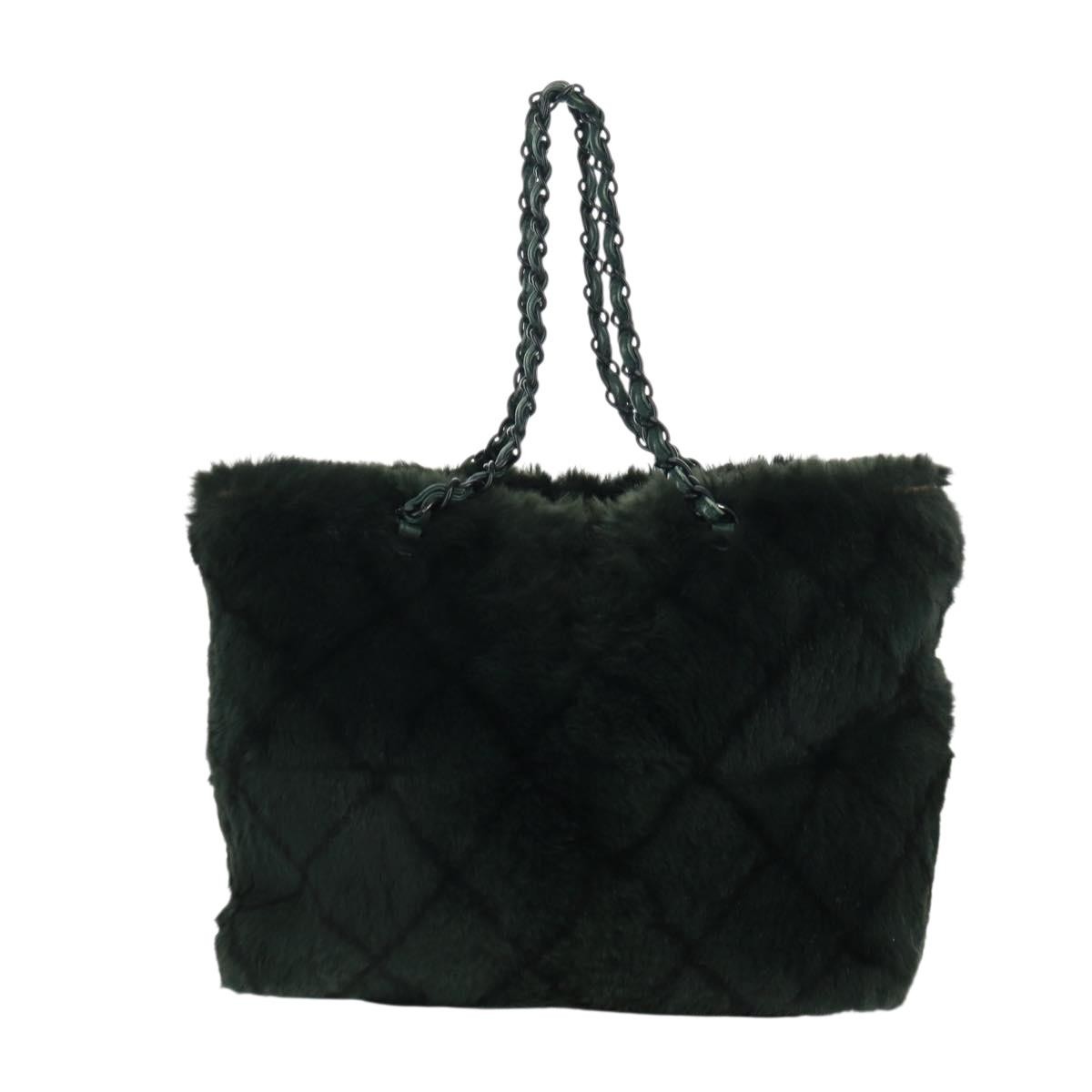 Chanel Chain Tote Green Fur Good condition - Back View