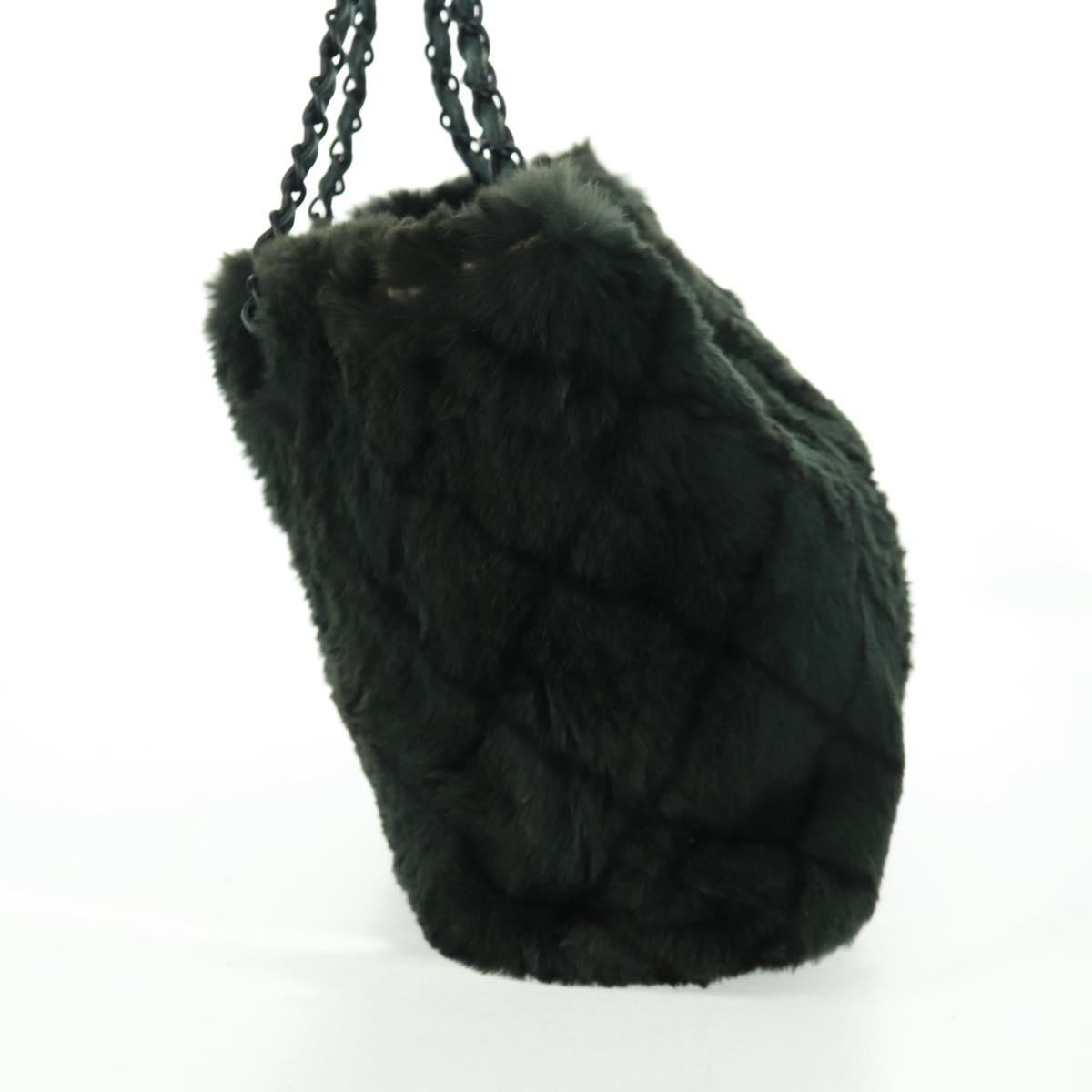 Chanel Chain Tote Green Fur Good condition - Inside View