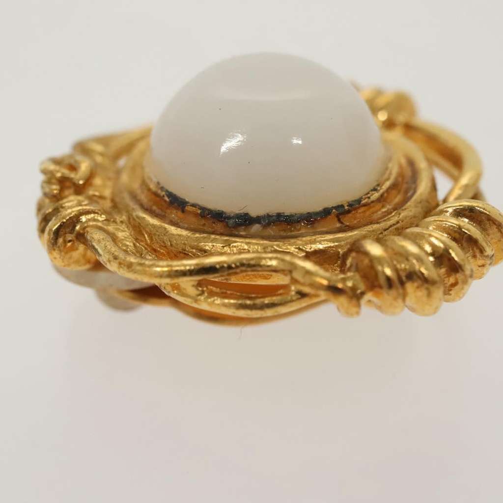 Chanel Vintage CC Earrings Gold Metal Good condition - Inside View