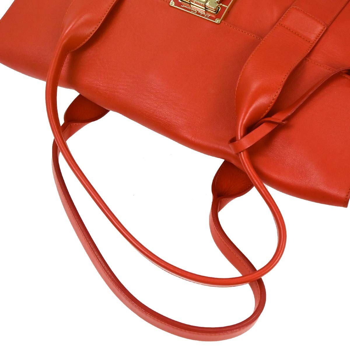 Salvatore Ferragamo Sookie Satchel Red Leather Good condition - Inside View