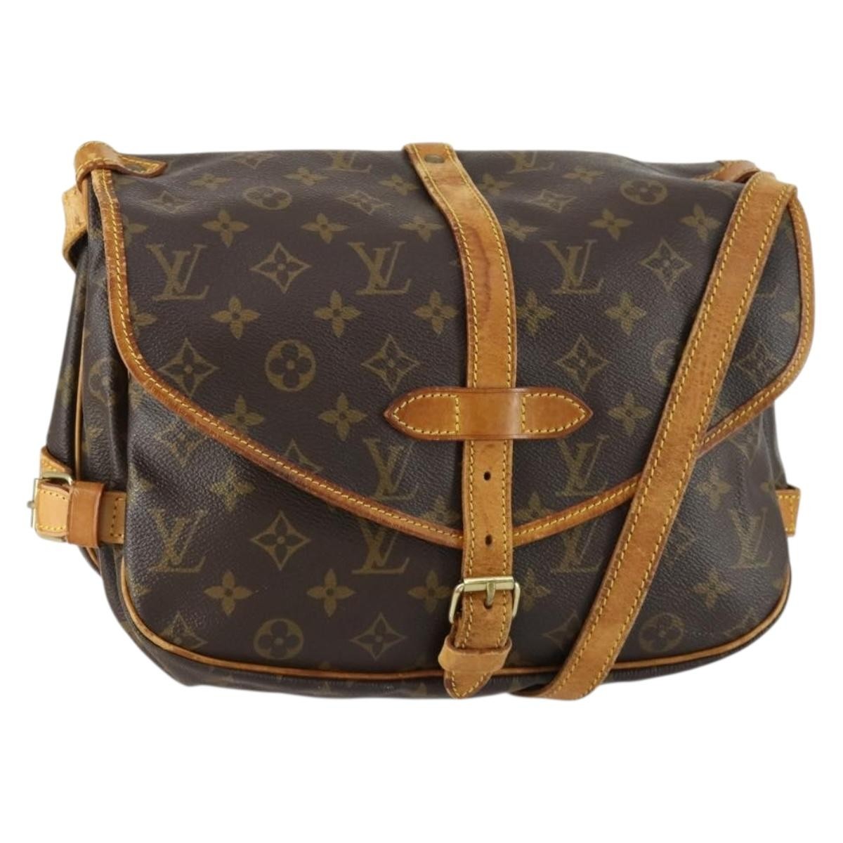 Louis Vuitton Saumur Handbag Brown Canvas Fair condition - Inside View