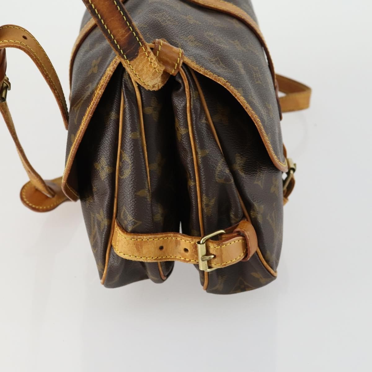 Louis Vuitton Saumur Handbag Brown Canvas Fair condition - Box View