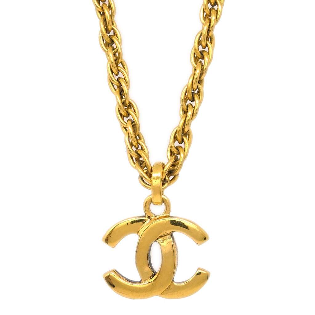 Chanel CC Pendant Necklace Gold Good condition - Back View