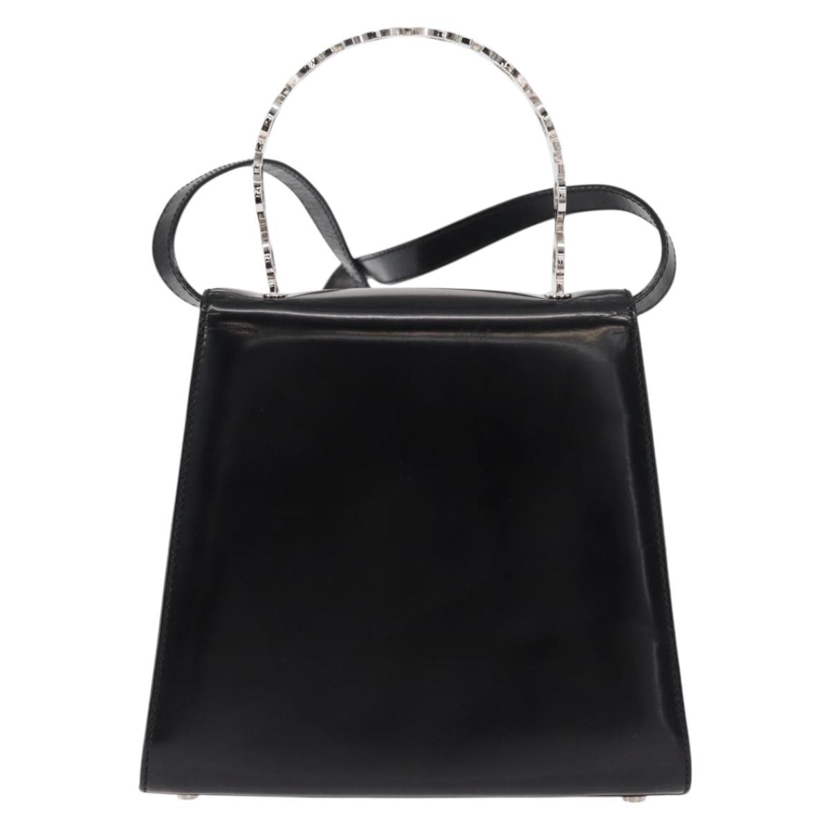 Salvatore Ferragamo Gancini handbag Black Leather Good condition - Back View