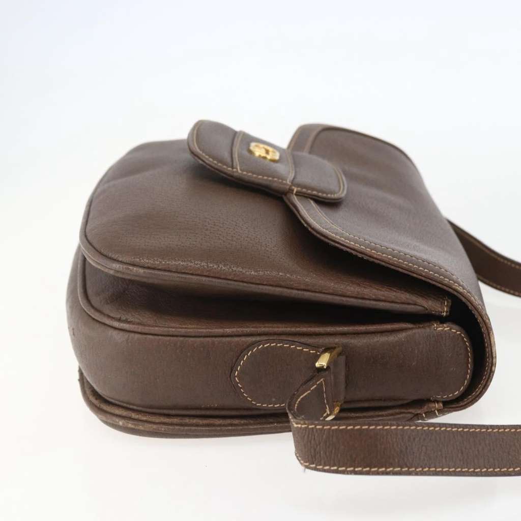 Gucci Vintage Shoulder Bag Brown Leather Good condition - Model View