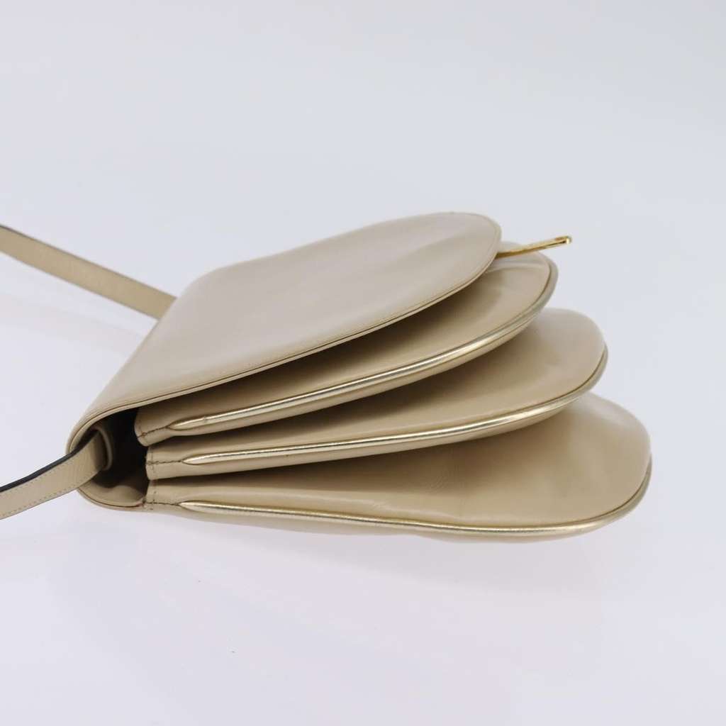 Salvatore Ferragamo Vintage Shoulder Bag Beige Leather Good condition - Inside View