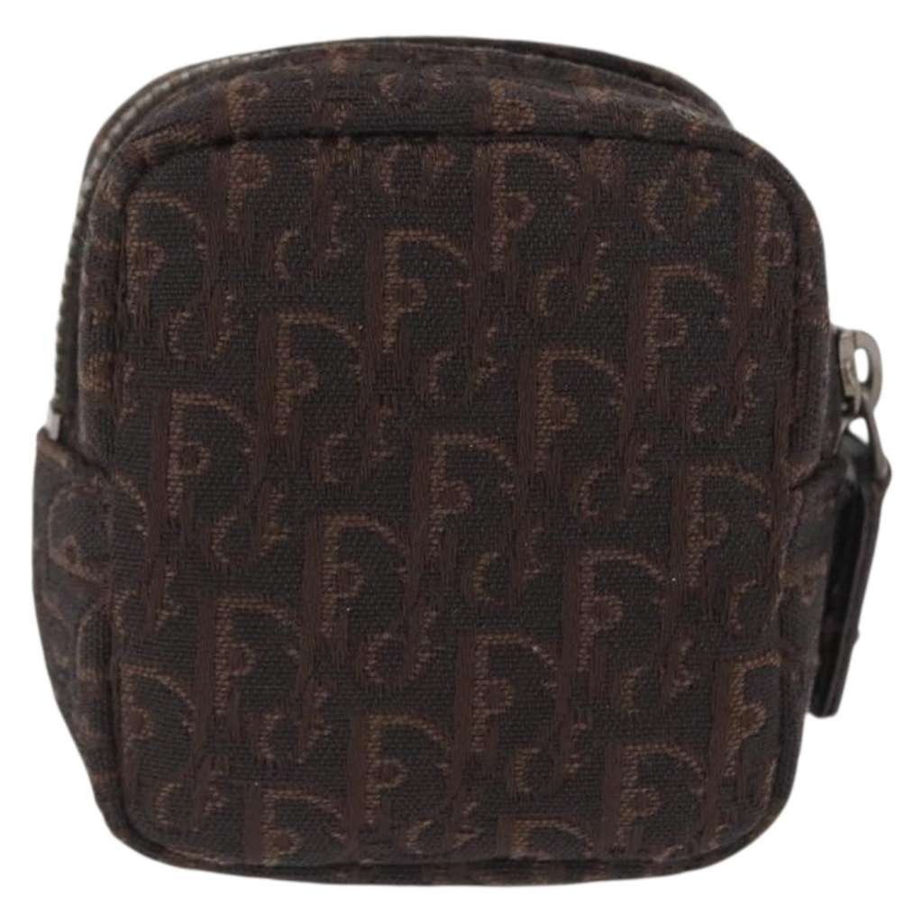 Christian Dior Vintage Trotter Pouch Brown Canvas Good condition - Back View