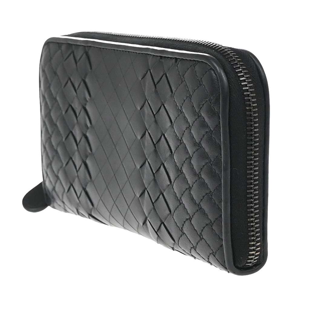 Bottega Veneta Intrecciato Long Zip  Wallet Black Leather Good condition - Inside View