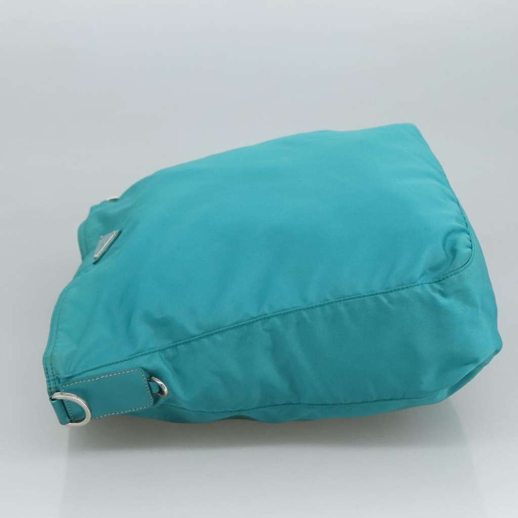 Prada Zip Top Messenger Bag Turquoise Good condition - Model View