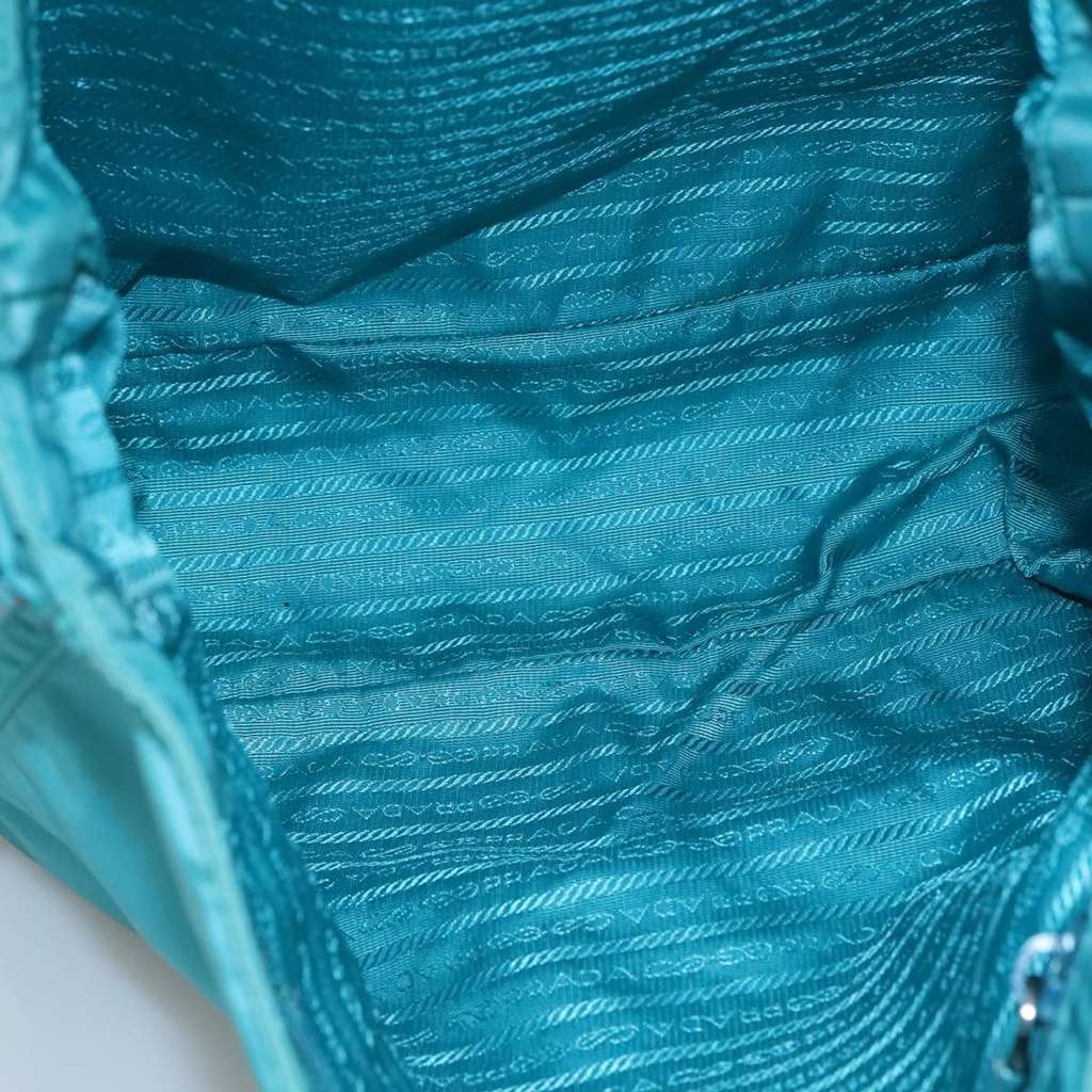 Prada Zip Top Messenger Bag Turquoise Good condition - Box View