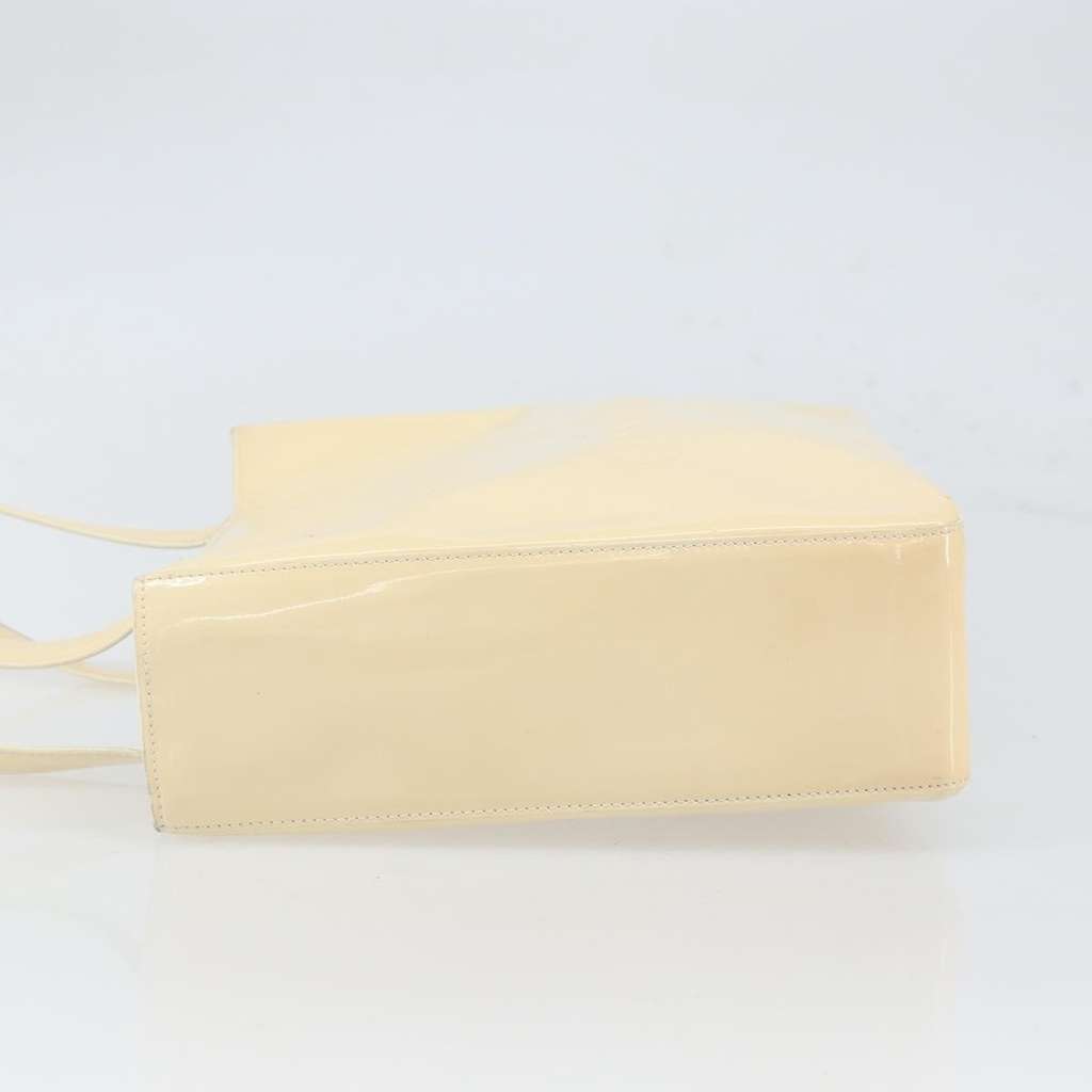 Chanel Vintage Embossed Logo Shoulder Bag Beige Fair condition - Model View