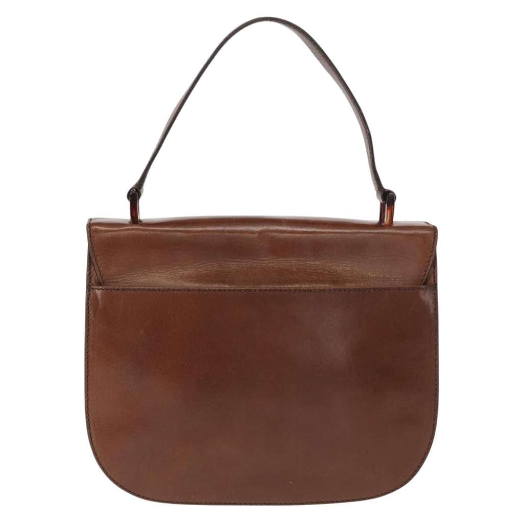 Prada Madras Handbag Brown Leather Fair condition - Back View