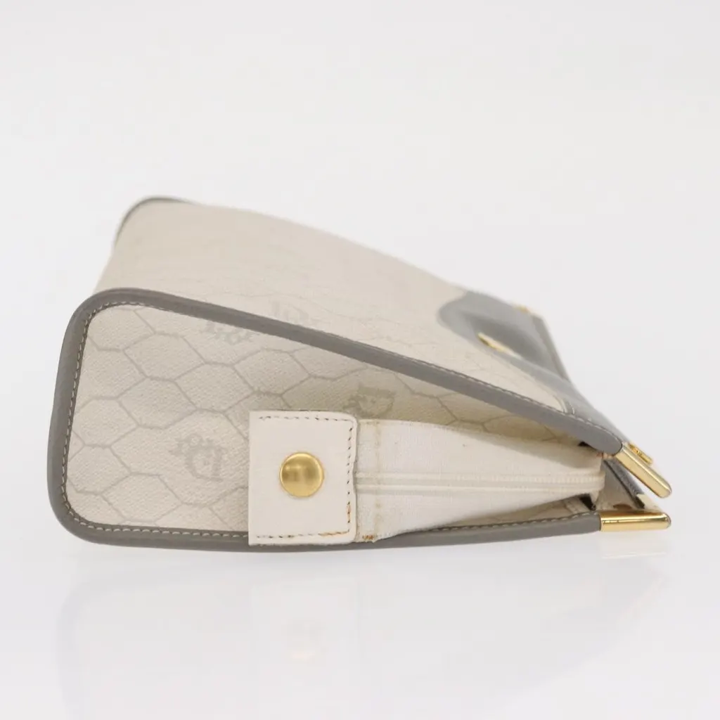 Dior Vintage Honeycomb Zip Pouch White Canvas Good - Inside View