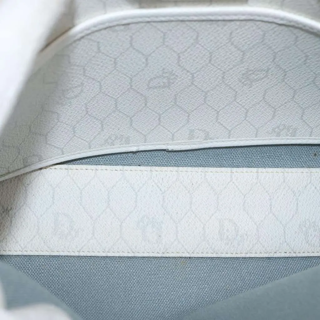 Dior Vintage Honeycomb Zip Pouch White Canvas Good - Box View