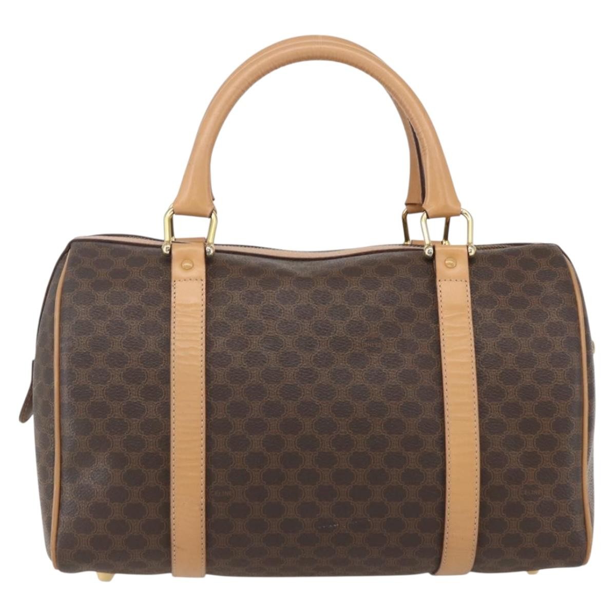 Celine Vintage Macadam Boston bag Brown Canvas Good condition - Back View