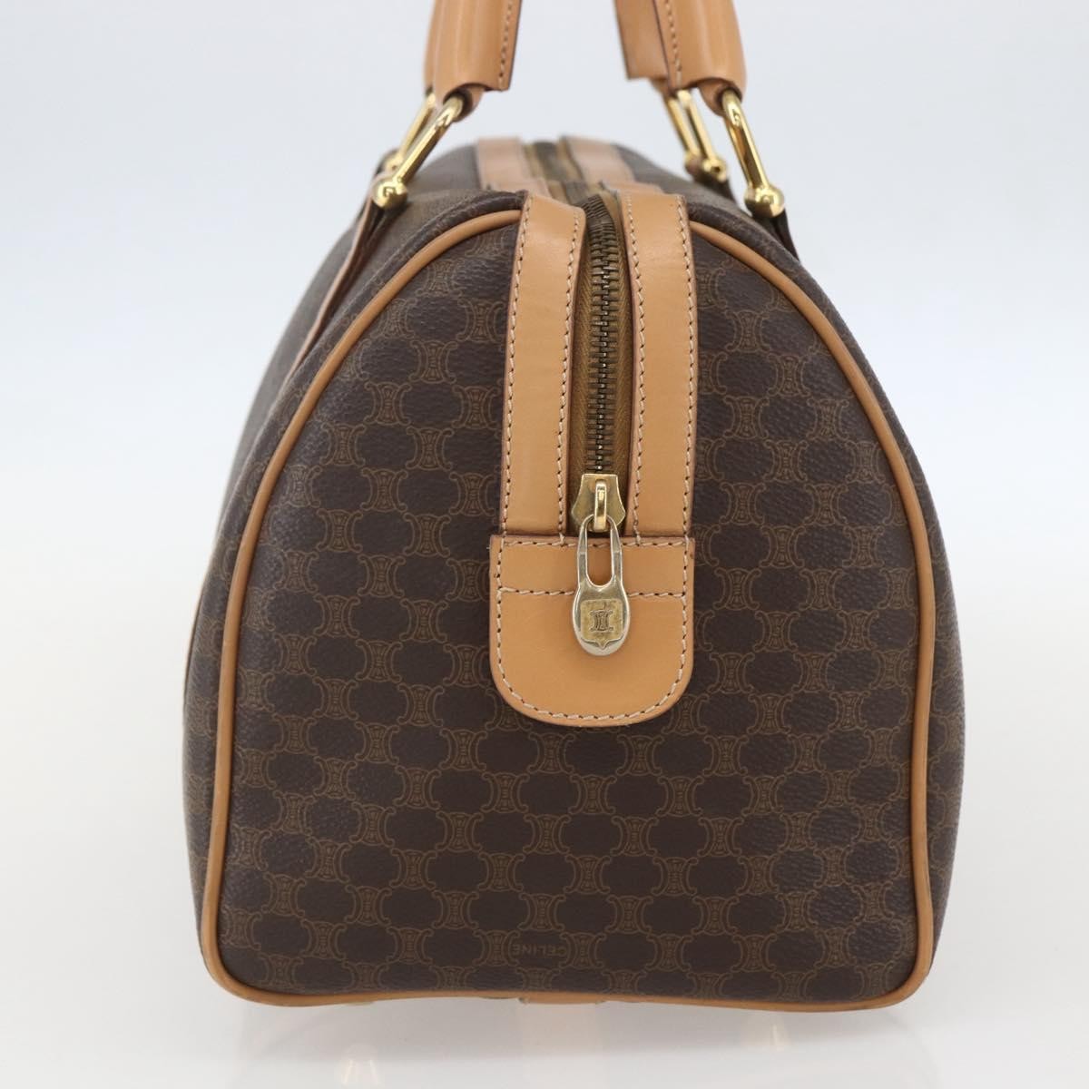 Celine Vintage Macadam Boston bag Brown Canvas Good condition - Inside View