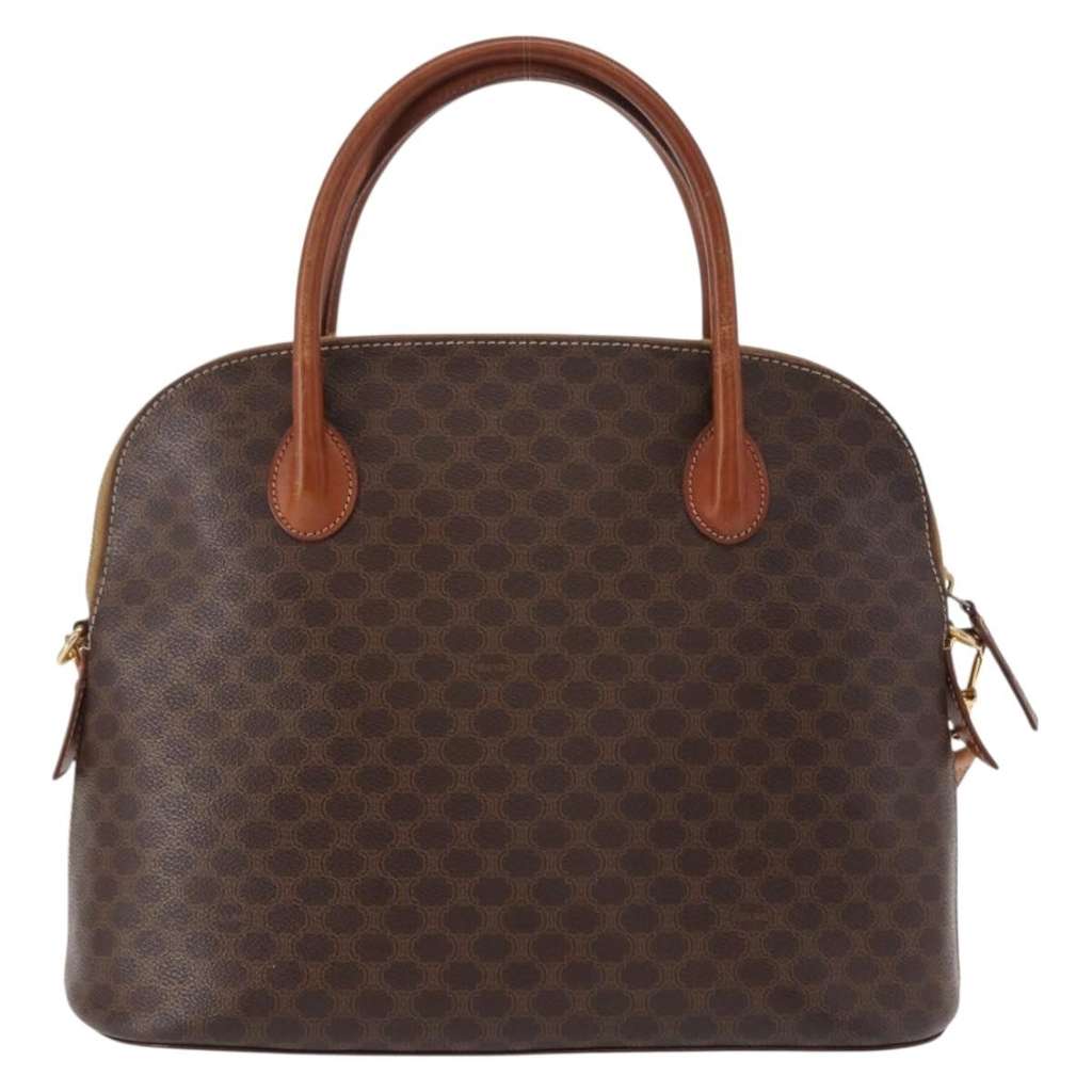 Celine Vintage Macadam Handbag Brown Canvas Good condition - Back View