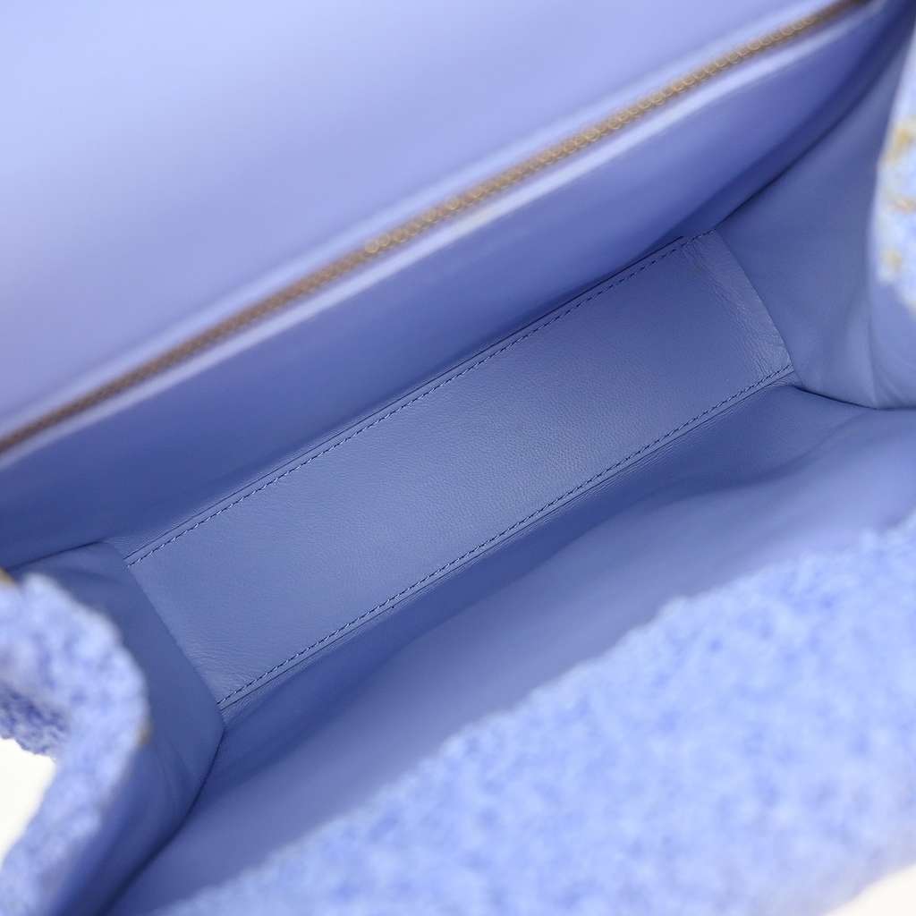 Bottega Veneta Clip Flap Bag Blue Canvas Good condition - Inside View