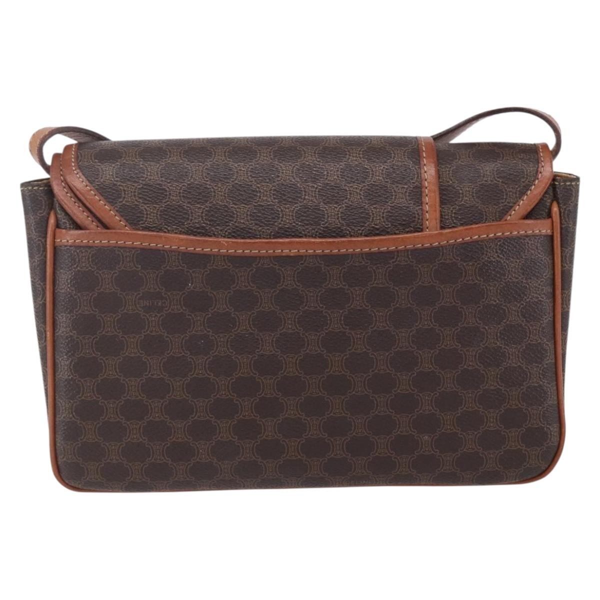 Celine Vintage Macadam Shoulder Bag Brown Canvas Good condition - Back View