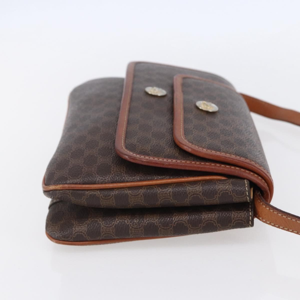 Celine Vintage Macadam Shoulder Bag Brown Canvas Good condition - Model View