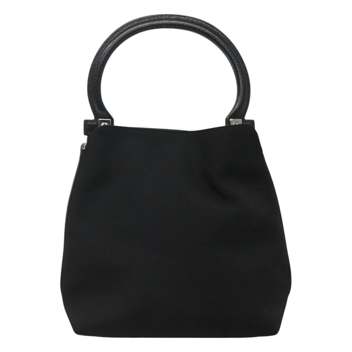 Salvatore Ferragamo Gancini handbag Black Canvas Good condition - Back View