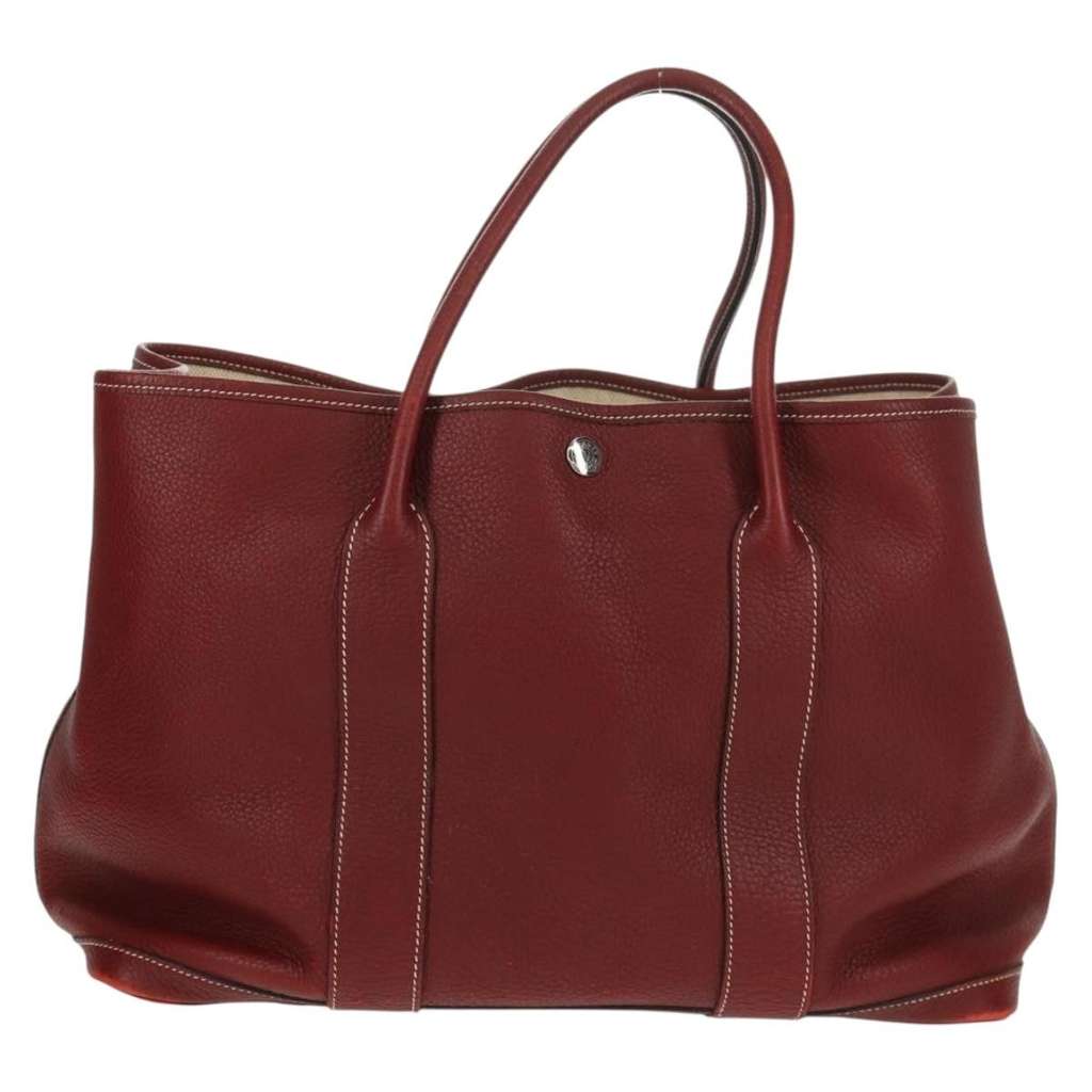 Hermès Garden Party Tote Burgundy Leather Good condition - Back View