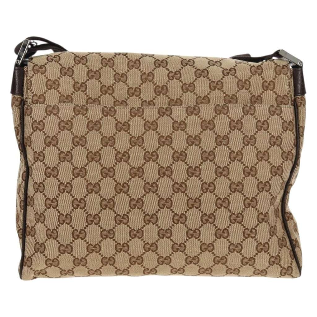 Gucci Flap Messenger Beige Canvas Good condition - Back View